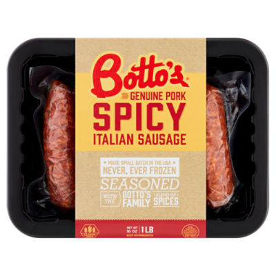 Botto's Genuine Pork Spicy Italian Sausage, 16 oz