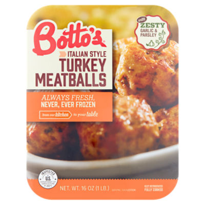 Botto's Italian Style Turkey Meatballs, 16 oz, 16 Ounce