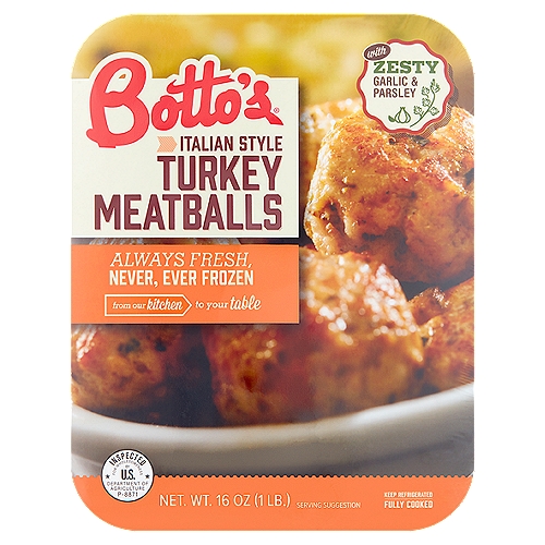 Botto's Italian Style Turkey Meatballs, 16 oz