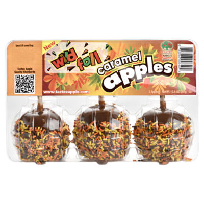 Tastee Wild Fall Caramel Apples, 3 count, 10.5 oz