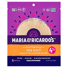 Maria and Ricardo's Keto Tortillas with Sea Salt, Almond Flour, 4.6 Ounce