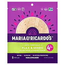 Maria and Ricardo's Flax & Seeds Almond Flour Keto, Tortillas, 5.08 Ounce