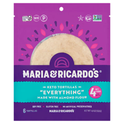 Maria and Ricardo's Almond Flour Keto Tortillas, 4.6 oz, 6 count