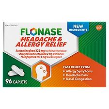 Flonase Headache & Allergy Relief Caplets, 96 count