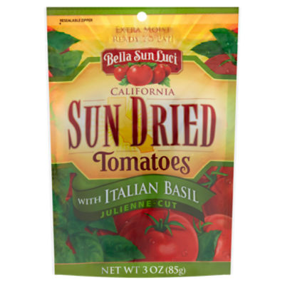 Bella Sun Luci Julienne - Cut California Sun Dried Tomatoes with Italian Basil, 3 oz, 3 Ounce