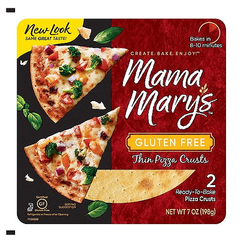 Mama Mary's 7" Gluten Free Pizza Crust  2-Pack  
Thin Pizza Crusts