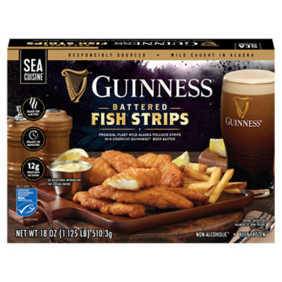 Sea Cuisine Guinness Battered Fish Strips, 18 oz