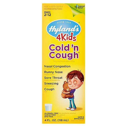 Hyland's 4 Kids Cold 'n Cough Liquid, Ages 2-12, 4 fl oz