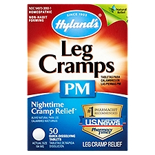 Hyland's Nighttime Leg Cramp Relief PM Quick-Dissolving Tablets, 194 mg, 50 count