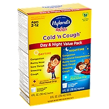 Hyland's 4Kids Cold 'n Cough Day & Night Liquid Value Pack, Ages 2-12, 8 fl oz