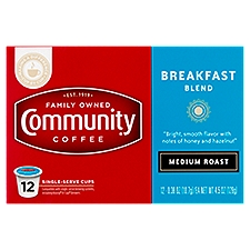 Community Coffee Breakfast Blend Medium Roast Coffee, Single-Serve Cups, 0.38 Ounce