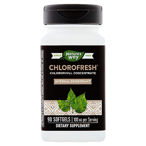 Dietary supplement. Chlorophyll concentrate. From premium alfalfa.