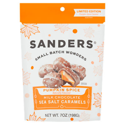 Sanders Pumpkin Spice Milk Chocolate Sea Salt Caramels Limited Edition, 7 oz