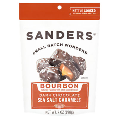 Sanders Dark Chocolate Sea Salt Bourbon Caramels, 7 oz