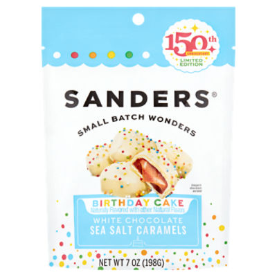 Sanders Birthday Cake White Chocolate Sea Salt Caramels Limited Edition, 7 oz