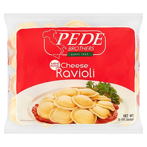 Pede Brothers Mini Round Cheese Ravioli Pasta, 13 oz