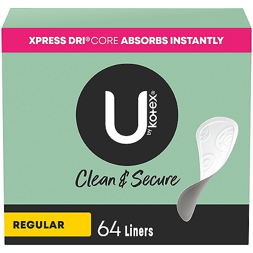 U by Kotex Clean & Secure Panty Liners, Light Absorbency, Regular Length