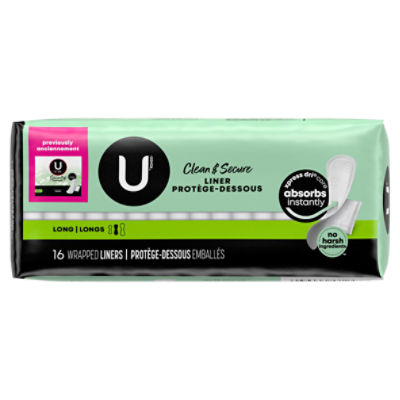 U by Kotex Clean & Secure Panty Liners, Light Absorbency, Extra Coverage,  112 Count (Packaging May Vary)