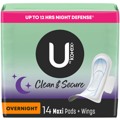 Always Pure Cotton Extra Heavy Overnight with Flexi-Wings Unscented Pads,  Size 5, 18 count - ShopRite