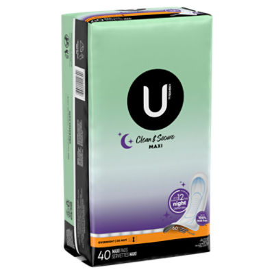 U by Kotex Security Maxi Overnight Pads, Regular, Fragrance-Free – Save  Rite Medical