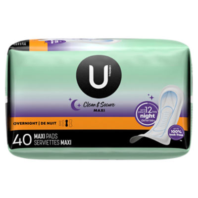 U By Kotex Security Unscented Feminine Overnight Absorbency Maxi Pads