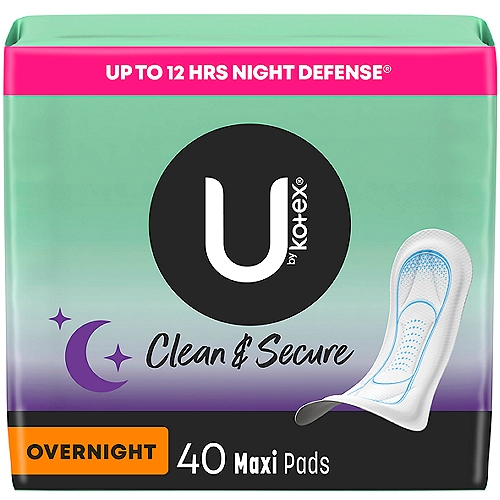 U by Kotex Clean & Secure Overnight Maxi Pads