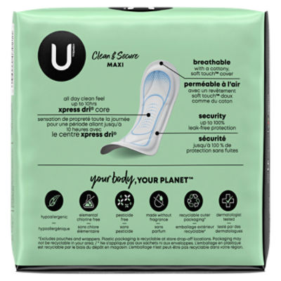 U by KOTEX® Super Premium Ultra Thin with wing teen pad