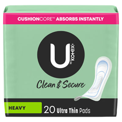 U by Kotex Clean & Secure Ultra Thin Pads, Heavy Absorbency