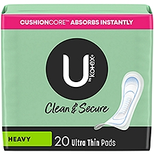 U by Kotex Security Heavy UltraThin Pads, 20 count