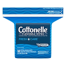 Cottonelle Fresh Care Flushable Clensing Cloths - 4 Refills, 168 Each