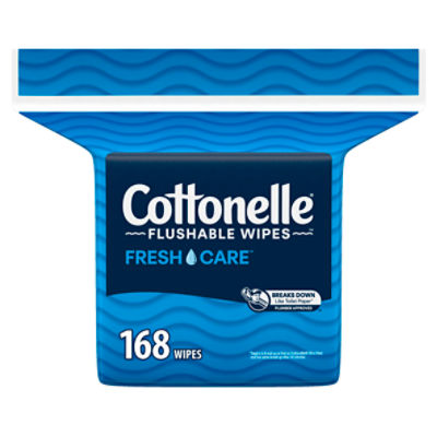 Cottonelle FreshCare Hypoallergenic Flushable Wipes Refill Pack, 168 count