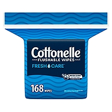 Cottonelle Fresh Care Flushable Wet Wipes Refill Pack Adult Wet Wipes, 168 Each