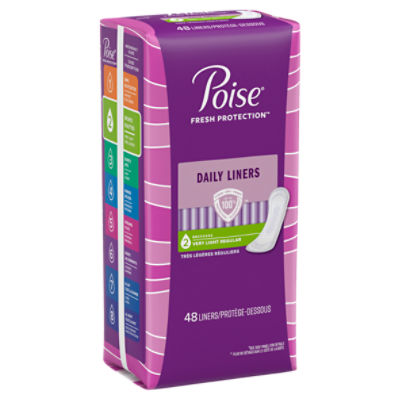 Poise Fresh Protection Very Light Regular Daily Liners, 48 count - The  Fresh Grocer