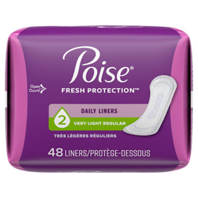 Poise Liners, Very Light Absorbency, Regular Length, Health & Personal  Care