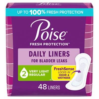 Poise  Fresh Protection Very Light Regular Daily Liners, 48 count