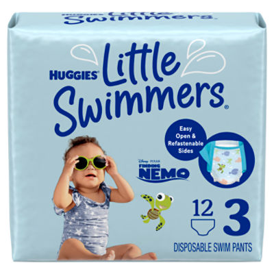 Huggies Little Swimmers Disposable Swim Diapers, Size 3 (16-26 lbs), 12 Each