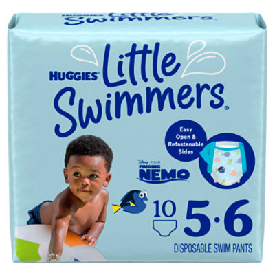 Huggies Little Swimmers Disposable Swim Diapers, Size 5-6 (32+ lbs), 10 Each