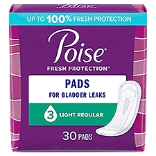 Poise Incontinence Pads & Postpartum Incontinence Pads 3 Drop Light Regular Length Pads
