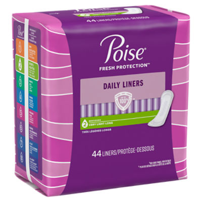 Poise Fresh Protection Very Light Long Daily Liners, 44 count - Fairway