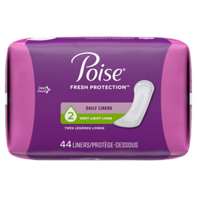 Poise Fresh Protection Very Light Long Daily Liners, 44 count - The Fresh  Grocer