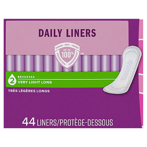 Poise Fresh Protection Very Light Long Daily Liners, 44 count - Price Rite