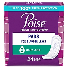 Poise Incontinence Pads & Postpartum Incontinence Pads 3 Drop Light Long Length Pads