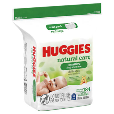 Huggies Natural Care Sensitive Fragrance Free Wipes Refill Pack, 184 Count Image 10 of 10
