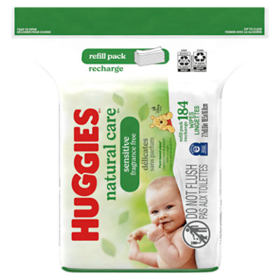 Huggies Natural Care Sensitive Fragrance Free Wipes Refill Pack, 184 Count Image 6 of 10