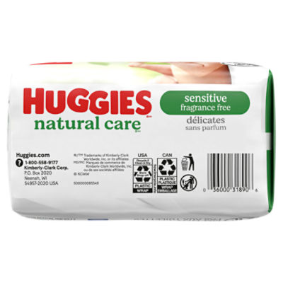 Huggies Natural Care Sensitive Fragrance Free Wipes, 168 Count Image 8 of 13