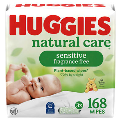 Huggies Natural Care Sensitive Fragrance Free Wipes, 168 Count Image 5 of 13
