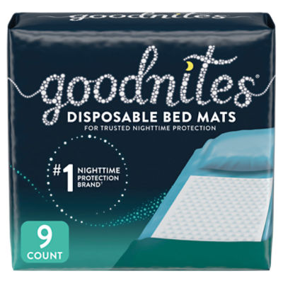 Goodnites Disposable Bed Pads for Bedwetting, 9 count