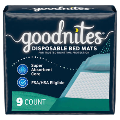 Goodnites Disposable Bed Pads for Bedwetting, 9 count