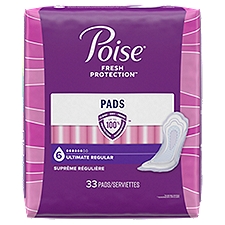 Poise Ultimate Absorbency Incontinence Pads - Regular, 33 Each
