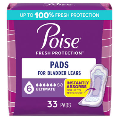 Poise Fresh Protection Ultimate Pads, 33 Count